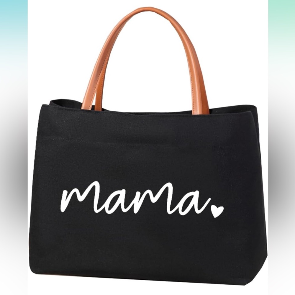mama 🤍 canvas tote bag